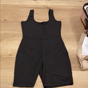 black jumpsuit biker short
